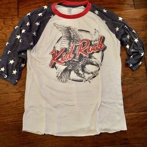 Kid Rock concert T-shirt with 3/4 star sleeves